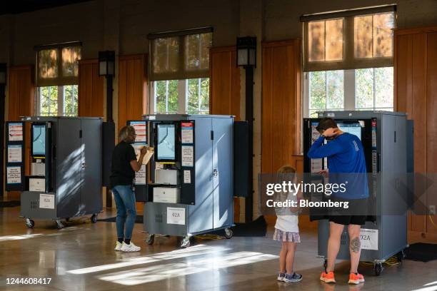 Voter cast ballots at a polling location in Atlanta, Georgia, US, on Tuesday, Nov. 8, 2022. After months of talk about reproductive rights, threats...