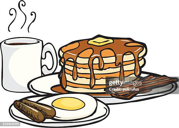 stockillustraties, clipart, cartoons en iconen met pancake breakfast of kings - pannenkoeken