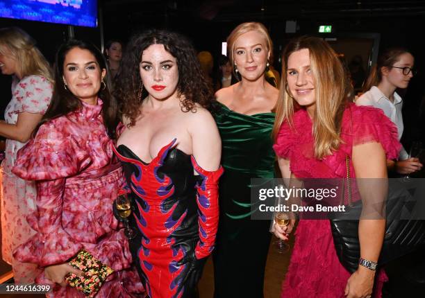 Deborah Joseph, Charlie Craggs, Sarah-Jane Mee and guest attend the Glamour Women Of The Year Awards 2022 drinks reception at Outernet London on...