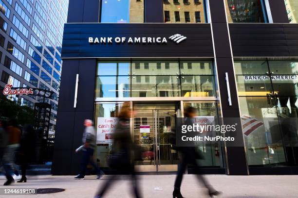Bank of America in Downtown Chicago, Illinois, United States, on October 14, 2022.
