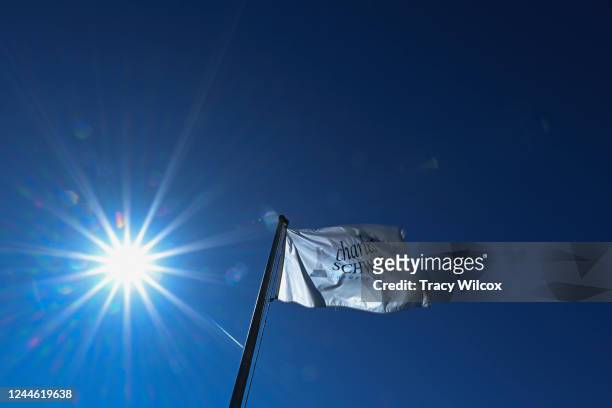 The PGA TOUR Champions flag flies in the late afternoon sun prior to the PGA TOUR Champions Charles Schwab Cup Championship at Phoenix Country Club...