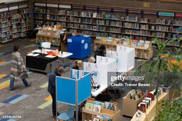 Voters cast their ballots at the Downtown Reno Library in Washoe County on November 8, 2022 in Reno, Nevada. After months of candidates campaigning,...