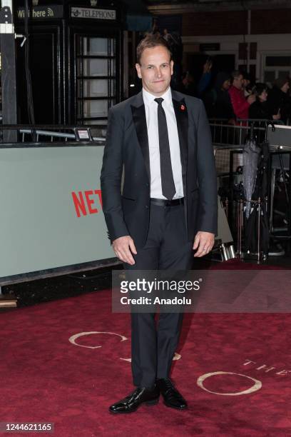 Actor Jonny Lee Miller arrives at the world premiere of 'The Crown' Season 5 at Theatre Royal in London, United Kingdom on November 08, 2022.