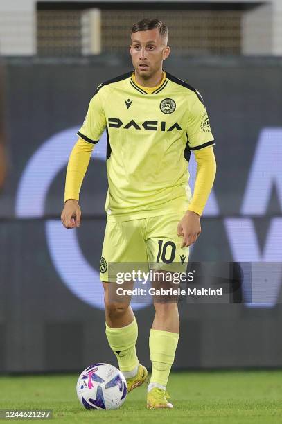 Gerard Deulofeu Lázaro of Udinese Calcio in action during the Serie A match between Spezia Calcio and Udinese Calcio at Stadio Alberto Picco on...