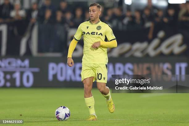 Gerard Deulofeu Lázaro of Udinese Calcio in action during the Serie A match between Spezia Calcio and Udinese Calcio at Stadio Alberto Picco on...