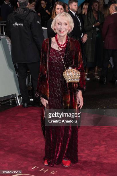 Actor Marcia Warren arrives at the world premiere of 'The Crown' Season 5 at Theatre Royal in London, United Kingdom on November 08, 2022.