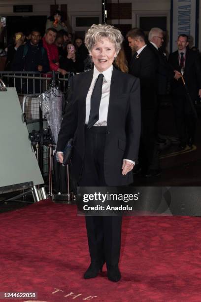 Actor Imelda Staunton arrives at the world premiere of 'The Crown' Season 5 at Theatre Royal in London, United Kingdom on November 08, 2022.