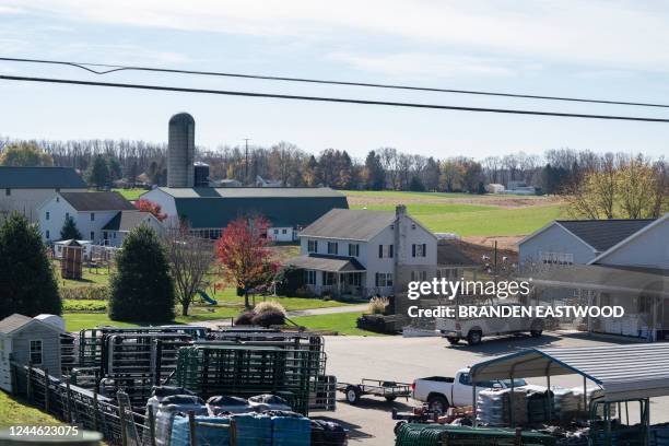 Farmland is seen in Lancaster County, Pennsylvania, on November 8, 2022.