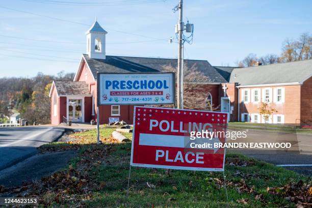 Rural polling location is seen in Lancaster County, Pennsylvania, on November 8, 2022.