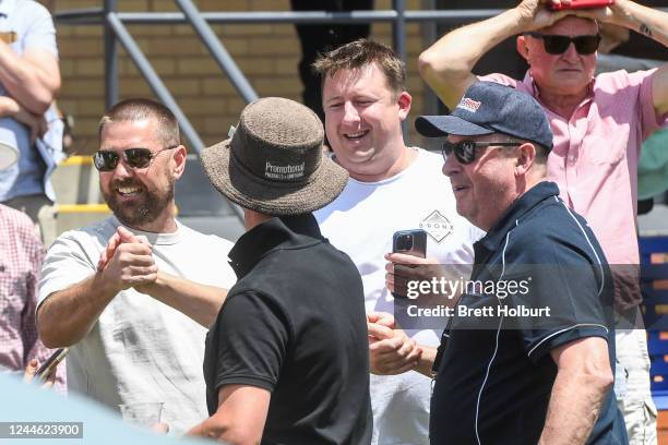 Connections of Mondo after winning the bet365 Protest Promise Maiden Plate at Bendigo Racecourse on November 09, 2022 in Bendigo, Australia.