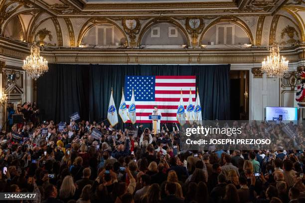 Democratic Massachusetts Governor Elect Maura Healey celebrates victory and delivers a speech during a watch party at the Copley Plaza hotel on...