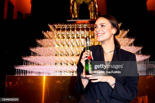 German actress Janina Uhse attends the Moet & Chandon Effervescence Dinner at Baerensaal on November 8, 2022 in Berlin, Germany.