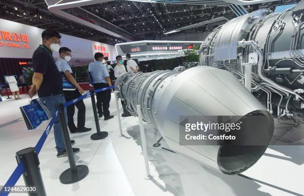 The Taihang omnidirectional vector engine is seen at the Airshow China in Zhuhai, Guangdong province, China, Nov 9, 2020.