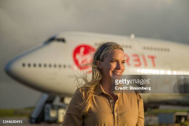 Melissa Thorpe, head of Spaceport Cornwall, on the tarmac at the spaceport, located at Cornwall Airport Newquay, in Newquay, UK, on Tuesday, Nov. 8,...