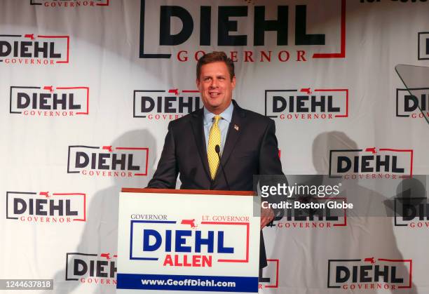Boston, MA Geoff Diehl gives his concession speech after being defeated in the 2022 Massachusetts Gubernatorial race.