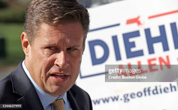 Taunton, MA Geoff Diehl, Massachusetts Gubernatorial candidate, hits the campaign trail on Election Day.