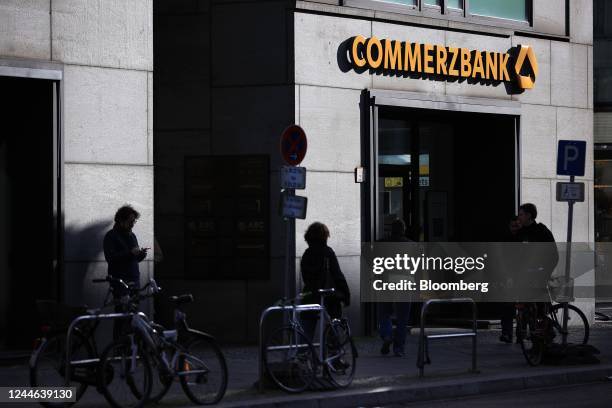 Branch of Commerzbank AG in central Berlin, Germany, on Wedesday, Nov. 9, 2022. Commerzbankjoined its European peers in getting a boost from rising...