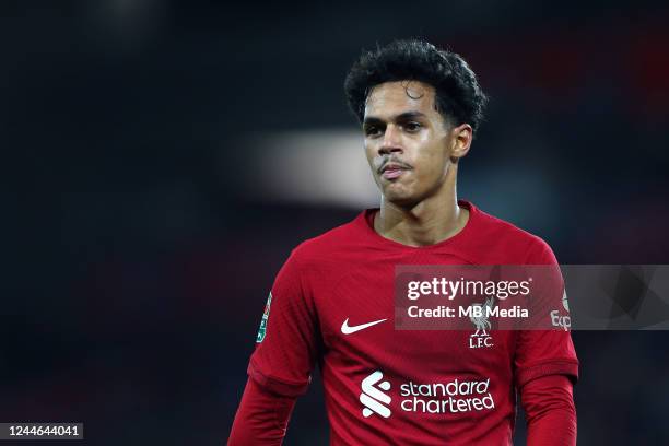 Fabio Carvalho of Liverpool during the Carabao Cup Third Round match between Liverpool and Derby County at Anfield on November 9, 2022 in Liverpool,...