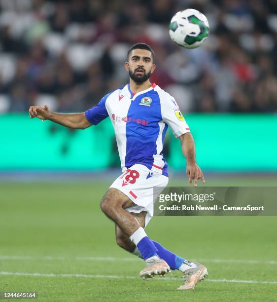 Blackburn Rovers' Dilan Markanday during the Carabao Cup Third Round match between West Ham United and Blackburn Rovers at London Stadium on November...