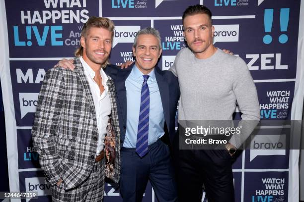 Episode 19180 -- Pictured: Kyle Cooke, Andy Cohen, Luke Gulbranson --