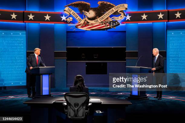 President Donald J. Trump and Democratic presidential candidate and former Vice President Joe Biden participate in the final Presidential debate on...