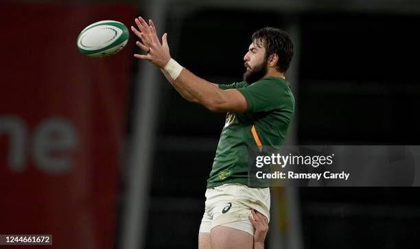 Dublin , Ireland - 5 November 2022; Lood de Jager of South Africa during the Bank of Ireland Nations Series match between Ireland and South Africa at...