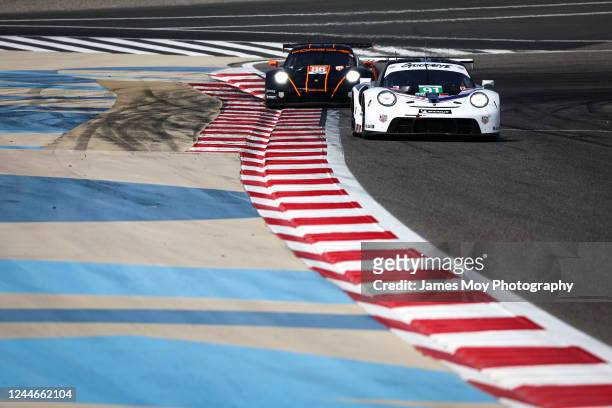 The Porsche GT Team 911 RSR -19 of Richard Lietz, and Gianmaria Bruni during practice for the 8 Hours of Bahain at the Bahrain International Circuit...