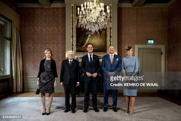 Italian President's daughter Laura Mattarella, Italian President Sergio Mattarella, Netherlands' Prime Minister Mark Rutte, Netherlands' King...