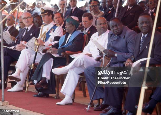 Uganda President Idi Amin and Prince Charles amongst the dignitaries attending the funeral of Kenyan President Jomo Kenyatta at St. Andrew's...