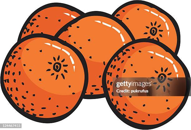 stockillustraties, clipart, cartoons en iconen met bunch of oranges - orange peel