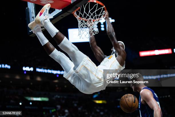 Jimmy Butler of the Miami Heat dunks the ball against the Charlotte Hornets during the second quarter at FTX Arena on November 10, 2022 in Fort...