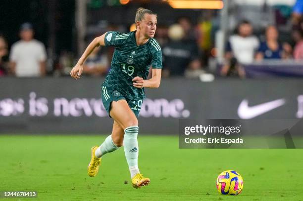 Klara Bühl of Germany controls the ball during the women's international friendly game against the United States at DRV PNK Stadium on November 10,...