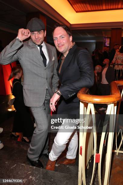 Pierre Kiewitt, Martin Stange during the after party of the Netflix series screening "1899" at Funkhaus Berlin on November 10, 2022 in Berlin,...