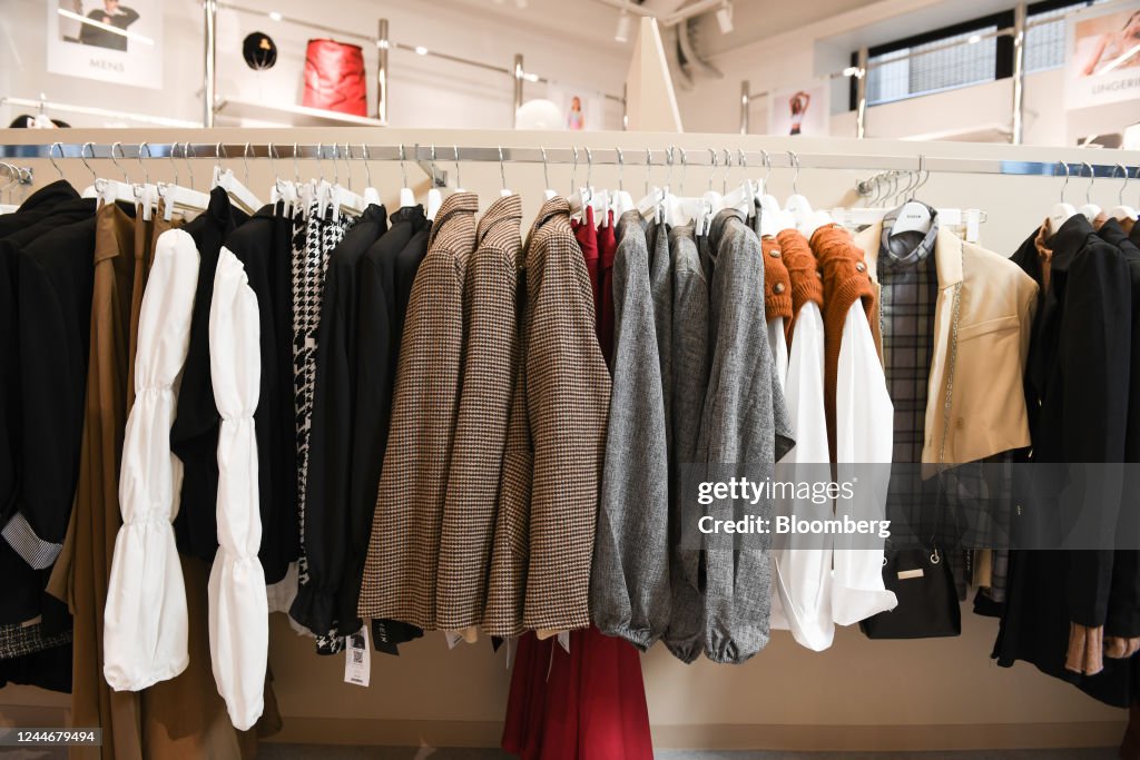 Clothes displayed at the Shein Tokyo showroom in Tokyo, Japan, on