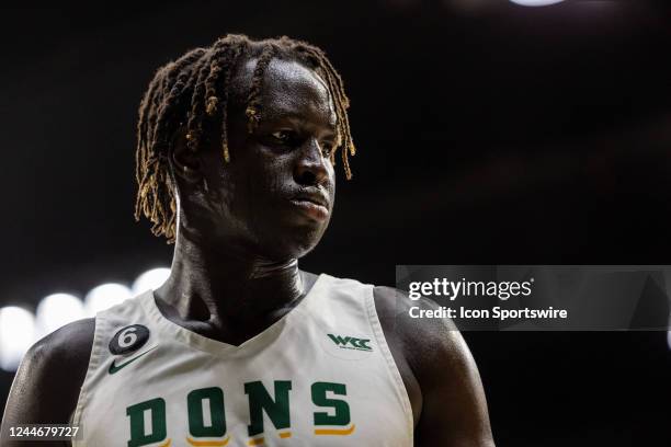 San Francisco Dons forward Josh Kunen gets into position during the college mens basketball game between the Cal Poly Mustangs and the San Francisco...