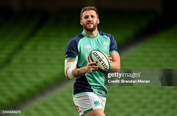 Dublin , Ireland - 11 November 2022; Stuart McCloskey during the Ireland Rugby captain's run at Aviva Stadium in Dublin.