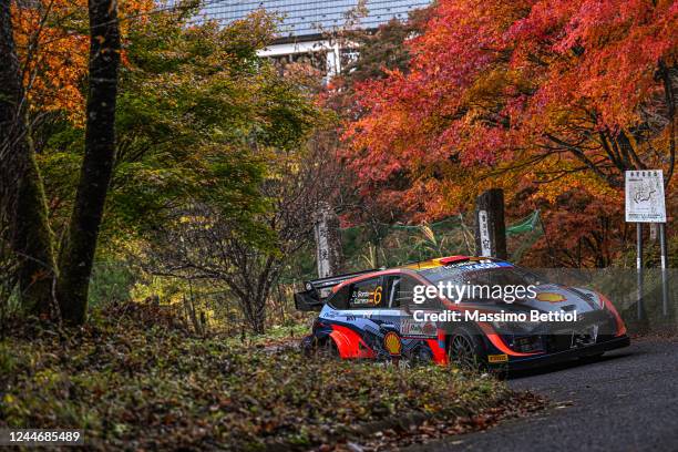 Daniel Dordo of Spain and Candido Carrera of Spain competing with their Hyundai Shell Mobis WRT Hyundai i20 N Rally1 Hybrid during Day2 of the FIA...