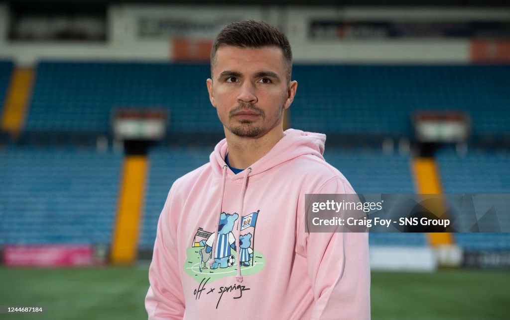 Daniel Armstrong during a Kilmarnock press conference at Rugby Park