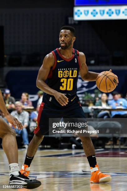 Norris Cole of the Grand Rapids Gold brings the ball up court against Motor City Cruise on November 10, 2022 at the Van Andel Arena in Grand Rapids,...