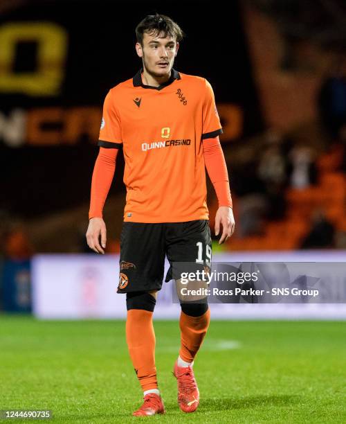 Dylan Levitt in action for Dundee United during a cinch Premiership match between Dundee United and Kilmarnock at Tannadice, on November 09 in...