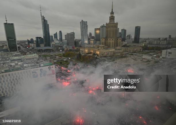 Big crowd seen during the Independence day march organized on the 104th Anniversary of regaining Independence. By Poland, on November 11, 2022 in...