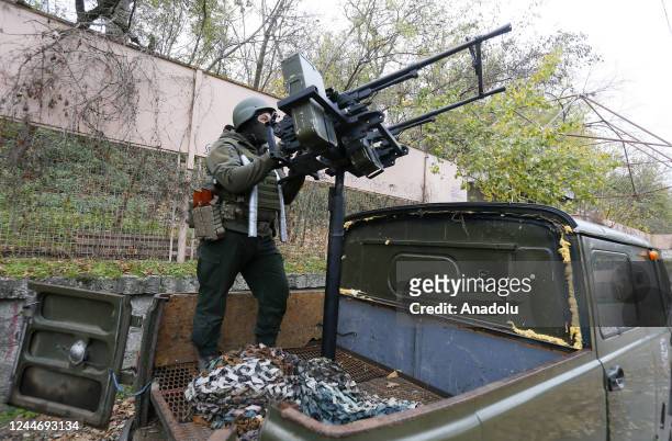Ukrainian military along with civilians designed anti-aircraft machine gun to destroy drones.The National Guard servicemen created a homemade...