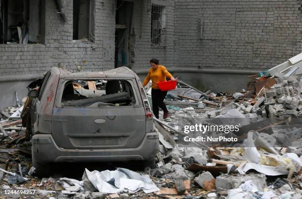 Site of a residential building damaged by a rocket attack in Mykolaiv, Ukraine 11 November 2022, amid Russia's invasion of Ukraine. At least 7 people...