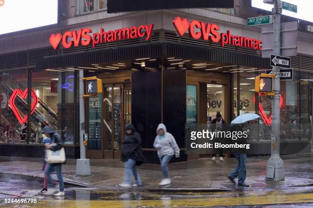 Pharmacy store in New York, US, on Friday, Nov. 11, 2022. CVS Health Corp. Edged up its 2022 profit forecast as its insurance unit helped the...