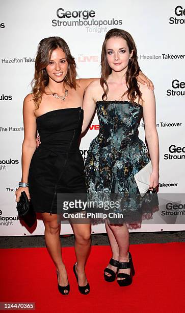 Actress Jordan Hayes and actress Allie MacDonald attends The Hazelton Takeover at The Hazelton Hotel during the 2011 Toronto International Film...