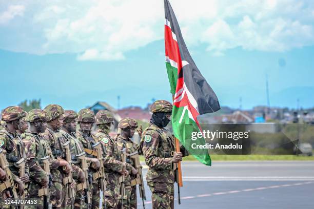 Kenyan soldiers are seen at Goma Airport in Goma, Democratic Republic of the Congo on November 12, 2022. Kenyan government sent troops to be...