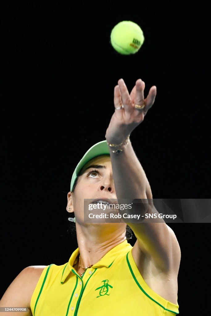 Australia's Ajla Tomljanovic during a Billie Jean King Cup semifinal Australia's Ajla Tomljanovic during a Billie Jean King Cup semifinal