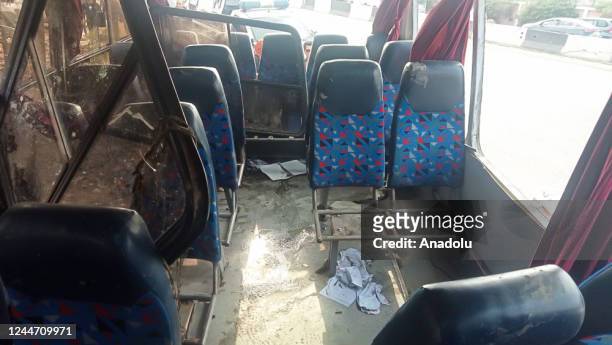 An inside view of the minibus at the accident site in Dakahlia, Egypt on November 12, 2022. At least 22 people were killed and six others injured on...