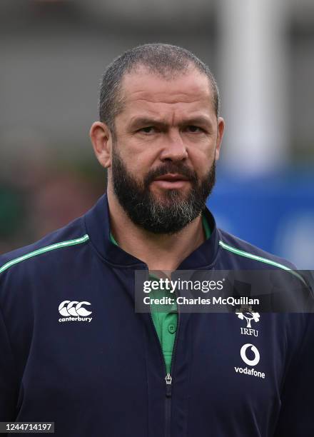 Ireland head coach Andy Farrell during the Autumn International match between Ireland and Fiji at Aviva Stadium on November 12, 2022 in Dublin,...