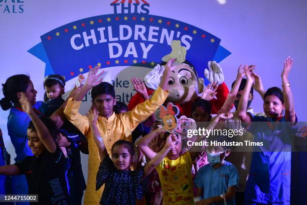 Global Hospital celebrates Children's Day with 40 liver transplant kids in a unique way, at Parel, on November 12, 2022 in Mumbai, India.